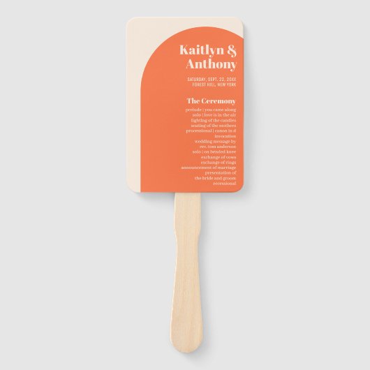 Nostalgisches Charm Retro-Hochzeitsprogramm Fächer (Vorderseite)