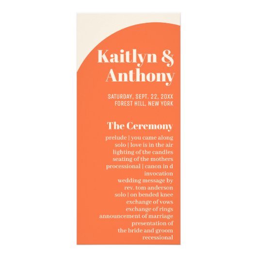 Nostalgisches Charm Retro-Hochzeitsprogramm Werbekarte (Vorne)