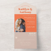 Nostalgisches Charm Retro Wedding Foto All In One Einladung (Innen Boden)