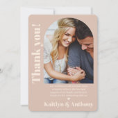 Nostalgisches Charm Retro Wedding Foto Dankeskarte (Vorderseite)