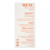 Nostalgisches Charm Retro Wedding Menü (Vorne)