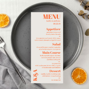 Nostalgisches Charm Retro Wedding Menü