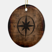 Nostalgisches Design der alten Compass-Rose Keramikornament (Links)