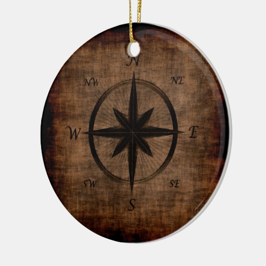 Nostalgisches Design der alten Compass-Rose Keramikornament (Links)