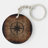 Nostalgisches Design der alten Compass-Rose Schlüsselanhänger (Rückseite)