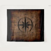 Nostalgisches Design der alten Compass-Rose Wandteppich (Vorderseite (Horizontal))