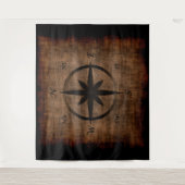 Nostalgisches Design der alten Compass-Rose Wandteppich (Vorderseite)