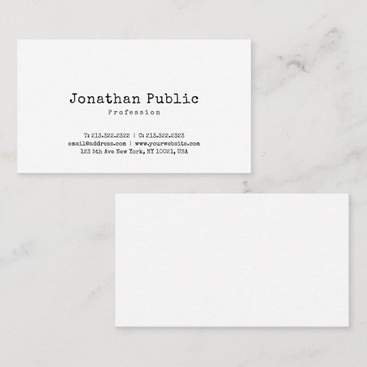 Nostalgisches Design Minimalistischer Schlichter R Visitenkarte (Vorne/Hinten)