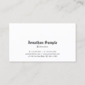 Nostalgisches elegantes klassisches visitenkarte (Rückseite)