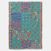 Nostalgisches Faux-Patchwork-Muster-Wurfdecke Decke (Vorderseite Vertikal)