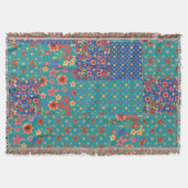 Nostalgisches Faux-Patchwork-Muster-Wurfdecke Decke (Vorderseite)