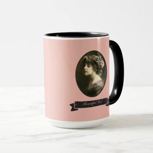 NOSTALGISCHES FOTO DES SCHÖNEN MÄDCHEN TASSE (VorderseiteRechts)