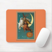Nostalgisches Frohes Halloween Hexe & Eule Mousepad (Mit Mouse)
