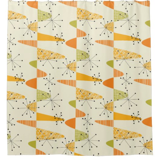 Nostalgisches geometrisches Muster im Mittelalter Duschvorhang (Vorderseite)