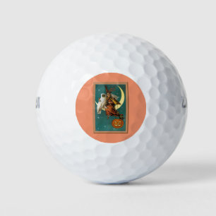Nostalgisches Glück Halloween Hexe & Owl Golfball