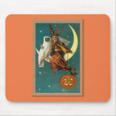 Nostalgisches Glück Halloween Hexe & Owl Mousepad (Vorne)