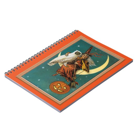 Nostalgisches Glück Halloween Hexe & Owl Notizblock (Linke Seite)