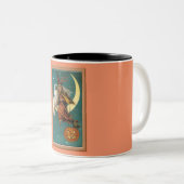 Nostalgisches Glück Halloween Hexe & Owl Zweifarbige Tasse (VorderseiteRechts)