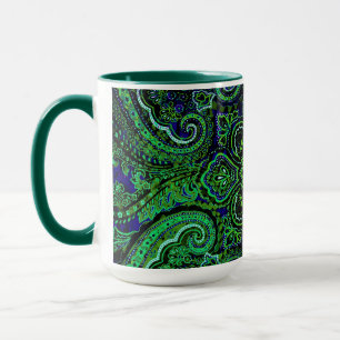 Nostalgisches grünes Paisleymuster Tasse