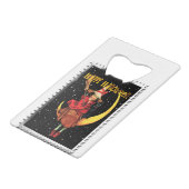 Nostalgisches Halloween Gute Hexe und ihre Katze Geldbeutel Flaschenöffner (Vorderseite Schrägansicht)