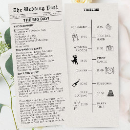 Nostalgisches Hochzeitsprogramm Einladung