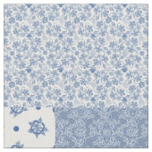 Nostalgisches Indigo-Blau-Imitat-Patchwork-Gewebe Stoff (Nahaufnahme)