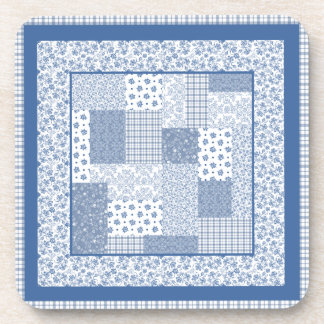 Nostalgisches Indigo Imitate Patchwork Set von Unt Getränkeuntersetzer