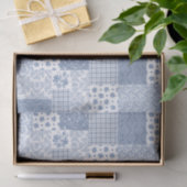 Nostalgisches Indigo Imitats Patchwork-Tissue Pape Seidenpapier (Geschenk)
