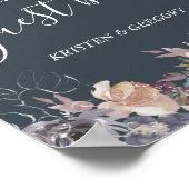 nostalgisches indigofarbenes Blumenbuch Hochzeiten Poster (Ecke)