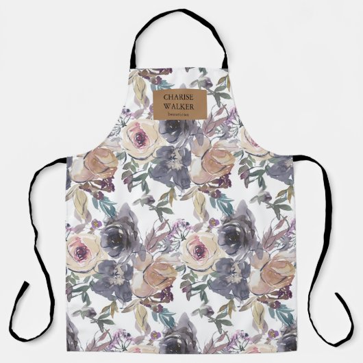 Nostalgisches Indigozittel Schürze (Vorderseite)