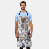 Nostalgisches Indigozittel Schürze (Getragen)