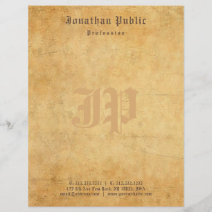 Nostalgisches Kalligraphie-Monogramm-elegantes Briefbogen