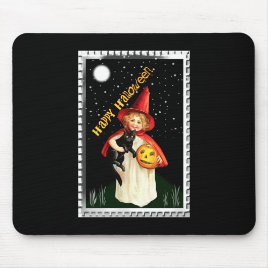 Nostalgisches kleines Mädchen, Jack-o’-lantern und Mousepad (Vorne)