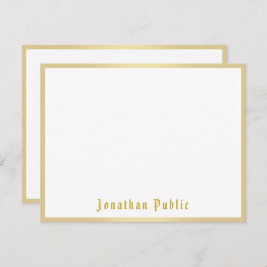 Nostalgisches Look Old Style Calligrafy Script Gol Mitteilungskarte (Vorne/Hinten)