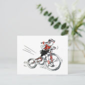 Nostalgisches Mädchen auf dem Tricycle Postkarte (Stehend Vorderseite)