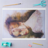 Nostalgisches Mädchen in rosa Gewebepapier Seidenpapier (Basteln)