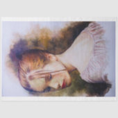 Nostalgisches Mädchen in rosa Gewebepapier Seidenpapier (Vorderseite)