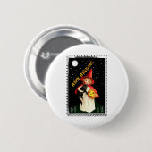 Nostalgisches Mädchen, Jack-o’-Laterne und Katze Button (Vorne & Hinten)