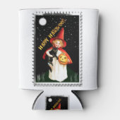 Nostalgisches Mädchen, Jack-o’-Laterne und Katze Dosenkühler (Vorderseite)