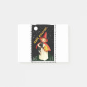 Nostalgisches Mädchen, Jack-o’-Laterne und Katze Post-it Klebezettel (Vorderseite)