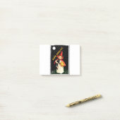 Nostalgisches Mädchen, Jack-o’-Laterne und Katze Post-it Klebezettel (Auf Schreibtisch)