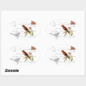 Nostalgisches Motiv mit Vogel Ovaler Aufkleber (Blatt)