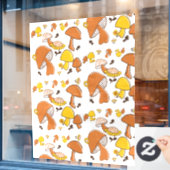Nostalgisches Mushroom-Muster Fensteraufkleber (Café-Fenster)