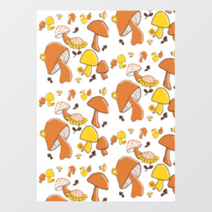 Nostalgisches Mushroom-Muster Fensteraufkleber