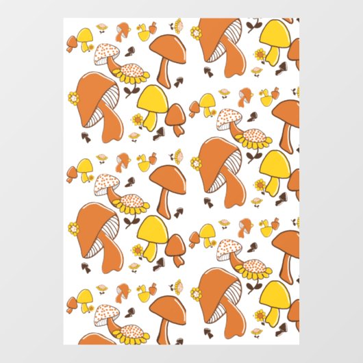 Nostalgisches Mushroom-Muster Fensteraufkleber (Blatt)