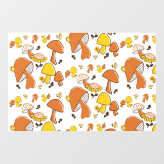 Nostalgisches Mushroom-Muster Fensteraufkleber
