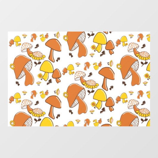 Nostalgisches Mushroom-Muster Fensteraufkleber (Blatt)