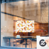 Nostalgisches Mushroom-Muster Fensteraufkleber (Café-Fenster)