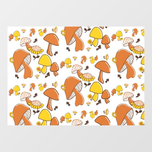 Nostalgisches Mushroom-Muster Fensteraufkleber (Blatt)