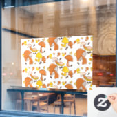 Nostalgisches Mushroom-Muster Fensteraufkleber (Café-Fenster)